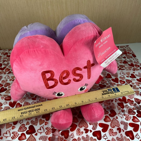 💝 Isaac Mizrahi Kids Best Friends Heart Pillow Set (2) Plush Valentine Decor NWT - Picture 8 of 10